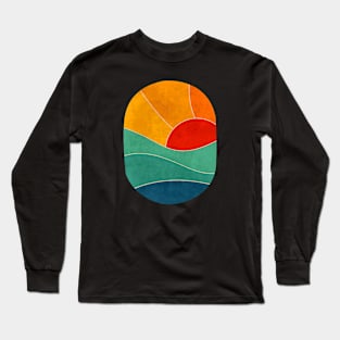 ocean waves minimalist Long Sleeve T-Shirt